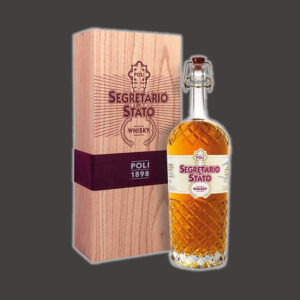 Whisky Segretario di Stato prodotto da Poli Distillerie con cassetta in legno